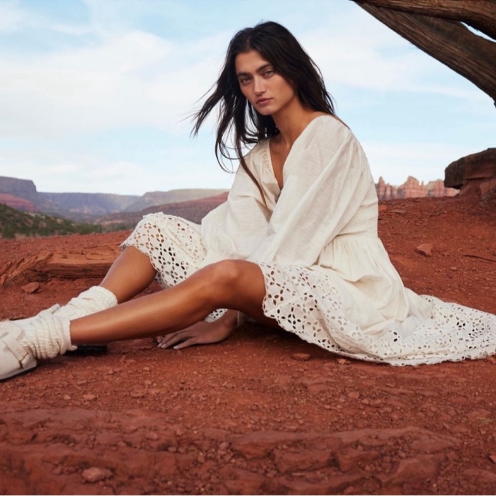 Free People Perfect Storm Midi Dress Cream - Picture 3 of 8